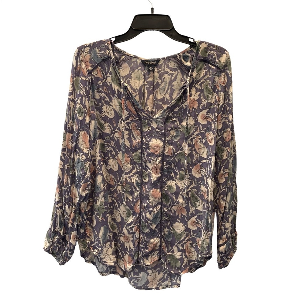 EUC Lucky Brand bohemian floral top.  Size Medium.